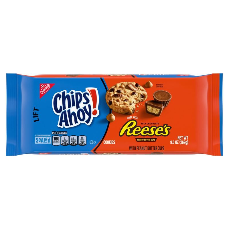 Nabisco Chips Ahoy! Cookies Made with Reese's Milk Chocolate Peanut Butter Cups, 9.5 oz