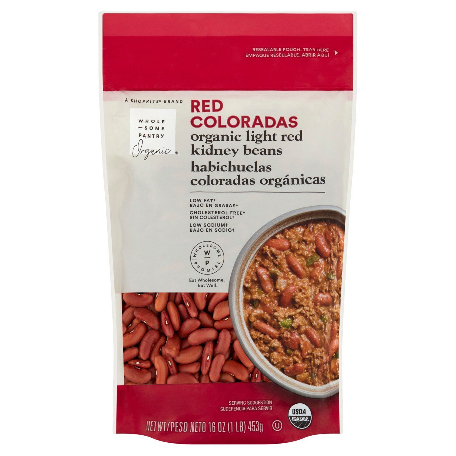 Wholesome Pantry Organic Light Red Kidney Beans Habichuelas Coloradas Organicas, 16 oz