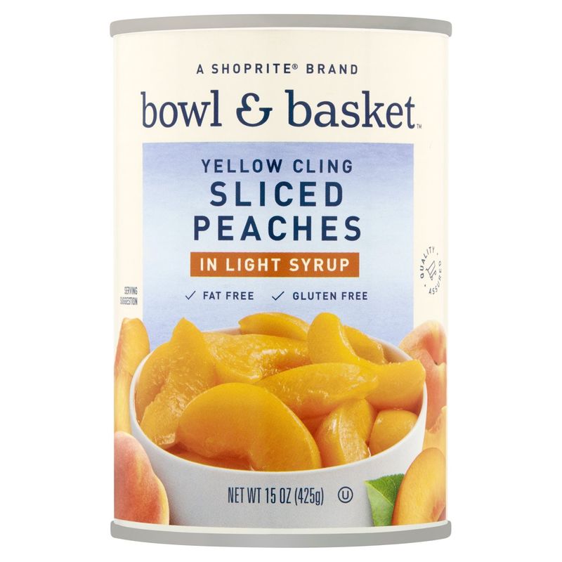 Bowl &amp; Basket Yellow Cling Sliced Peaches in Light Syrup, 15 oz