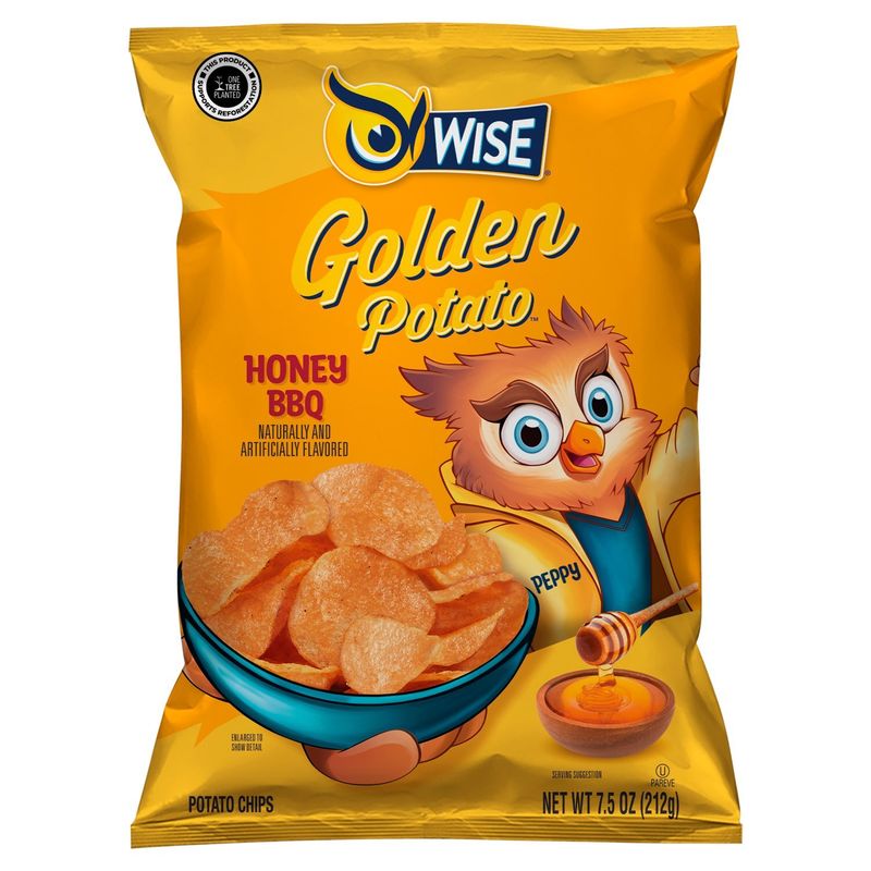 Wise Golden Potato Honey BBQ Potato Chips, 7.5 oz