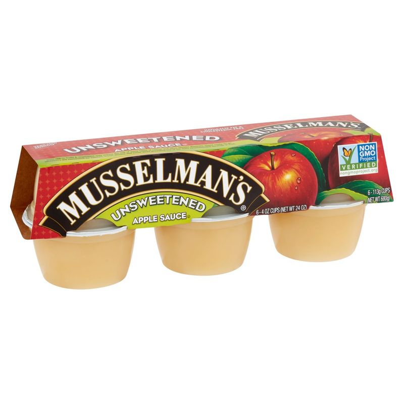 Musselman's Unsweetened Apple Sauce, 4 oz, 6 count