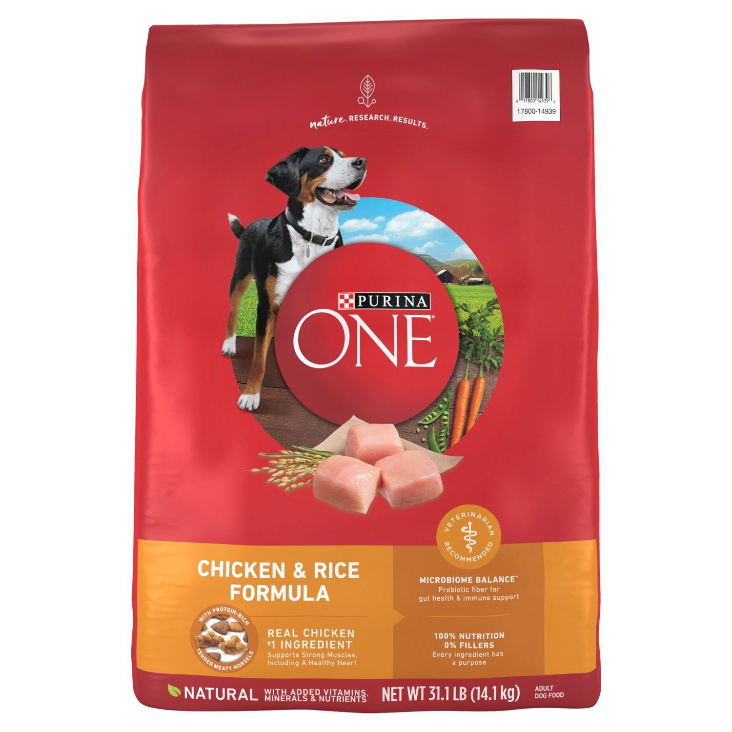 Purina ONE Chicken &amp; Rice Formula Adult Dog Food, 31.1 lb