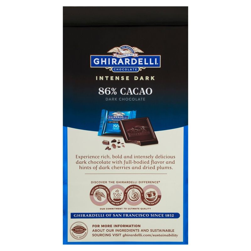 GHIRARDELLI Intense Dark Chocolate Squares, 86% Cacao, 4.12 Oz Bag