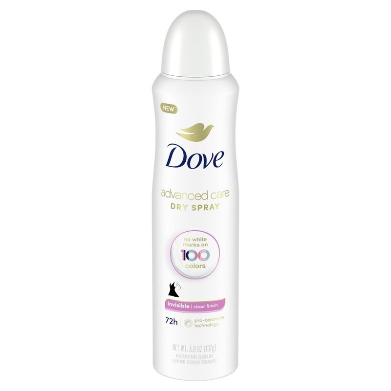 Dove Advanced Care Dry Spray Invisible Clear Finish Antiperspirant Deodorant, 3.8 oz