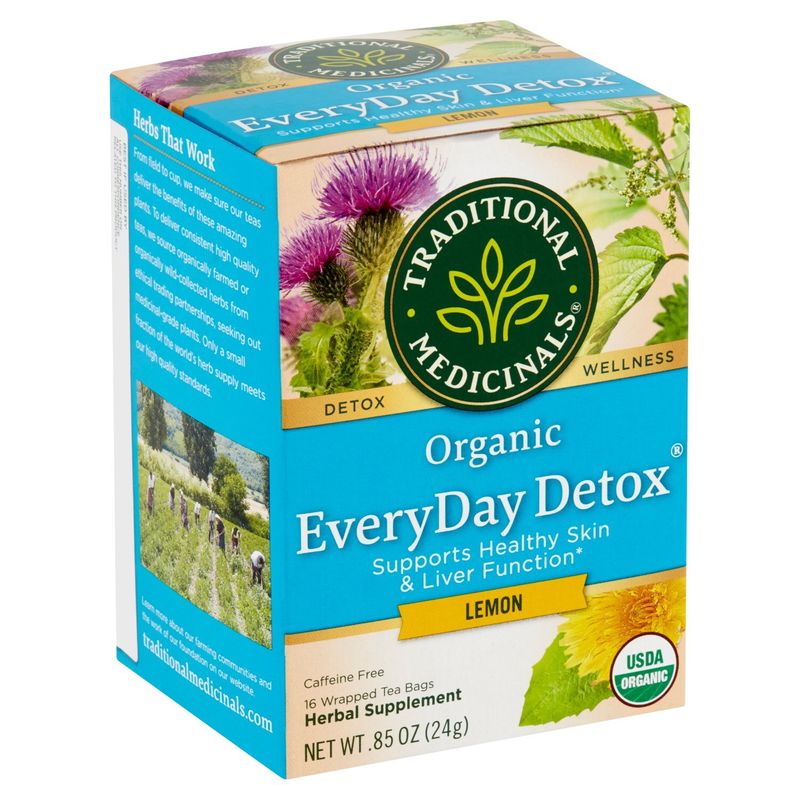 Traditional Medicinals EveryDay Detox Organic Lemon Herbal Supplement, 16 count, .85 oz