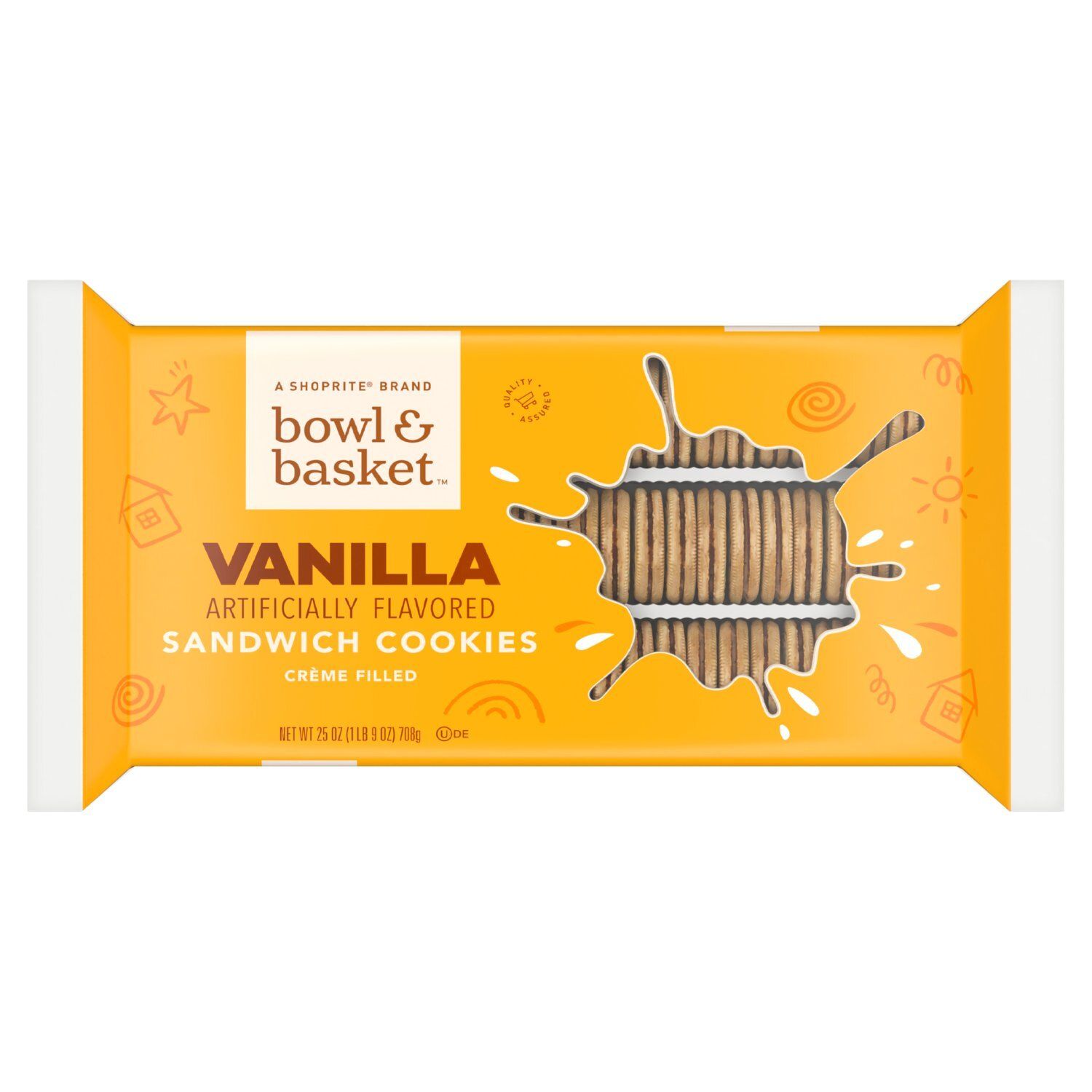 Bowl &amp; Basket Vanilla Crème Filled Sandwich Cookies, 25 oz