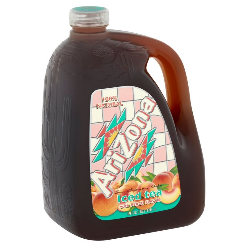 AriZona Sun Brewed Style Iced Tea with Peach Flavor, 128 fl oz