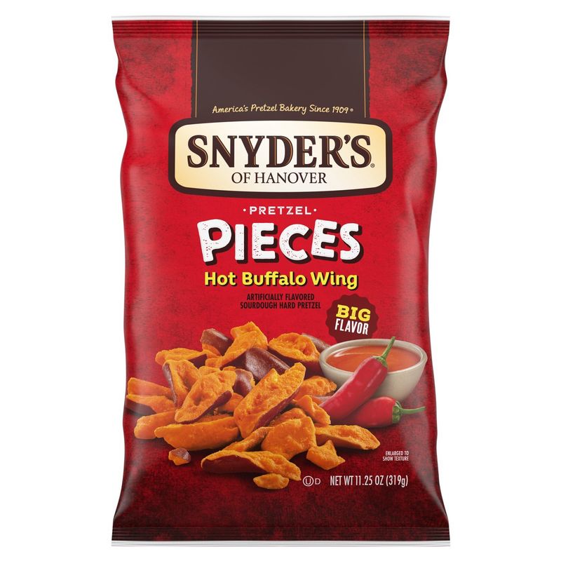 Snyder's of Hanover Hot Buffalo Wing Flavored Sourdough Hard Pretzel Pieces, 11.25 oz
