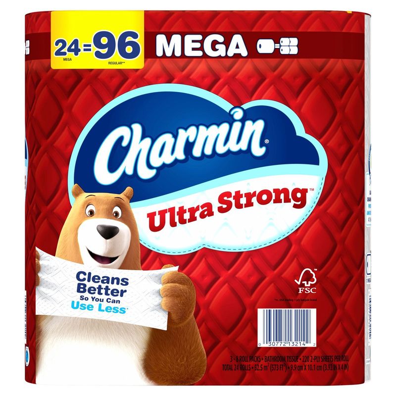 Charmin Ultra Strong Toilet Paper, 24 Mega Rolls