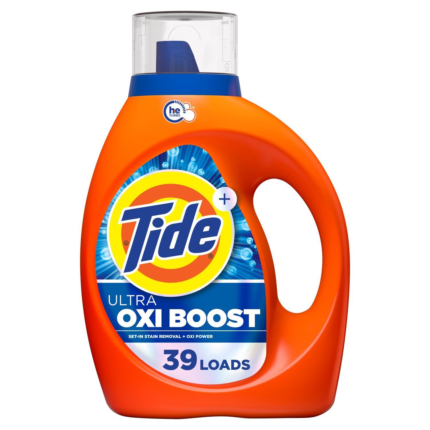 Tide Ultra Oxi Boost Liquid Laundry Detergent, Advanced Stain Remover, 55 fl oz, 39 Loads