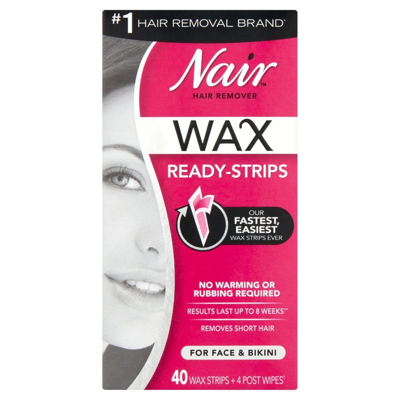 Nair Ready-Strips Hair Remover Wax for Face &amp; Bikini, 40 count
