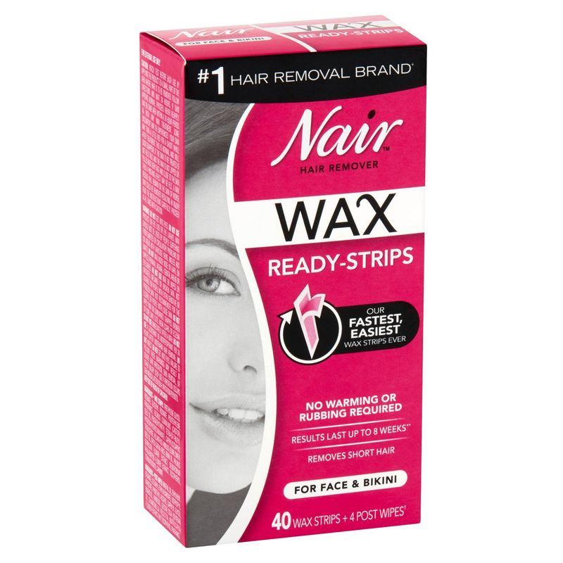 Nair Ready-Strips Hair Remover Wax for Face &amp; Bikini, 40 count