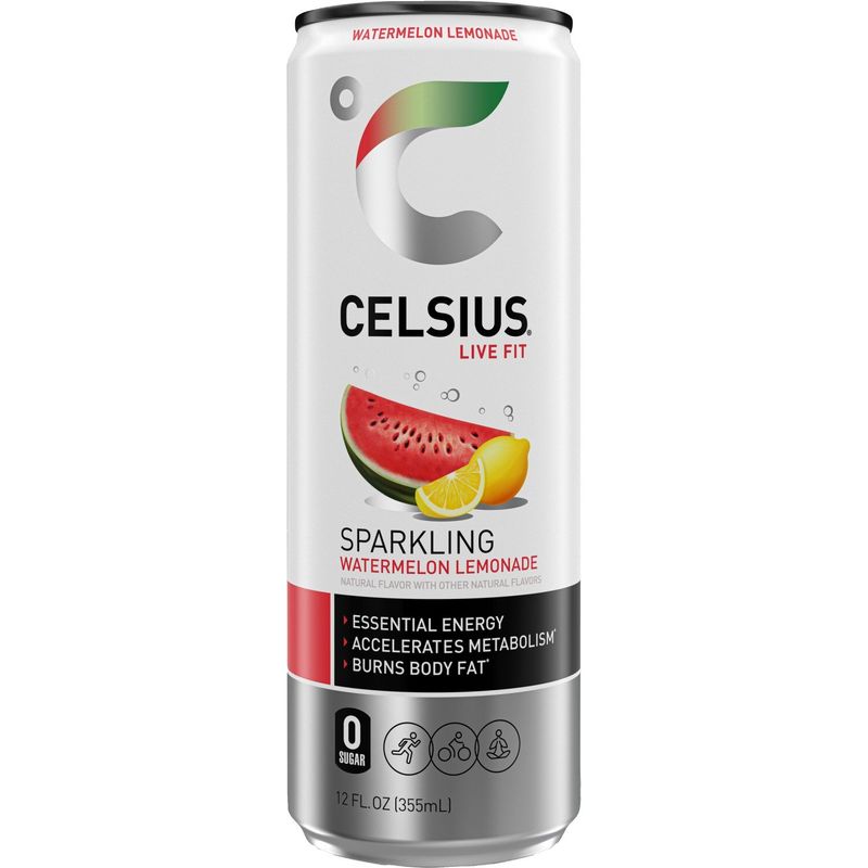 Celsius Live Fit Sparkling Energy Drink Watermelon Lemonade 12 Fl Oz