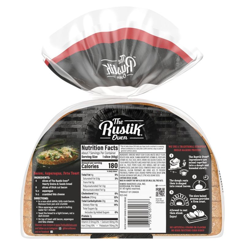 The Rustik Oven Hearty Grains &amp; Seeds Bread, 1 lb