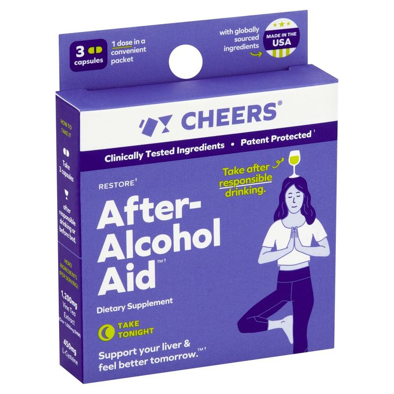 Cheers After Alcohol Aid Dietary Supplement, 3 count