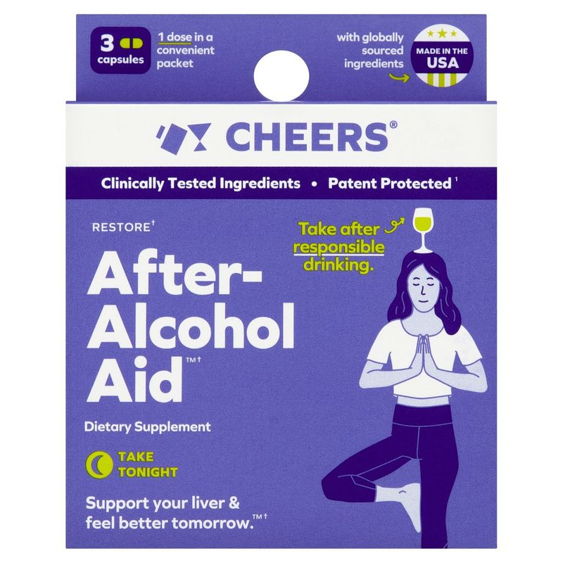 Cheers After Alcohol Aid Dietary Supplement, 3 count