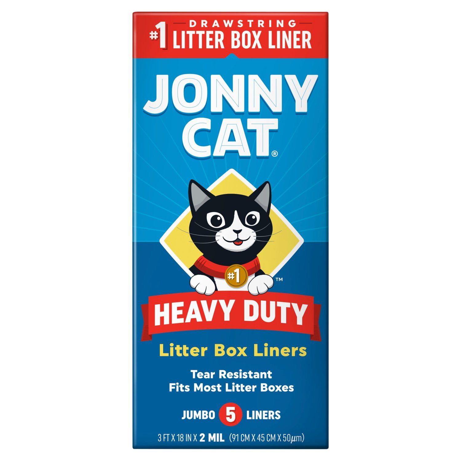 Jonny Cat Heavy Duty Jumbo Litter Box Liners, 5 count
