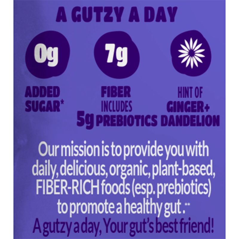 Gutzy Organic Apple, Strawberry, Blueberry + Ginger Dandelion Prebiotic Gut Health Snack, 3.9 oz