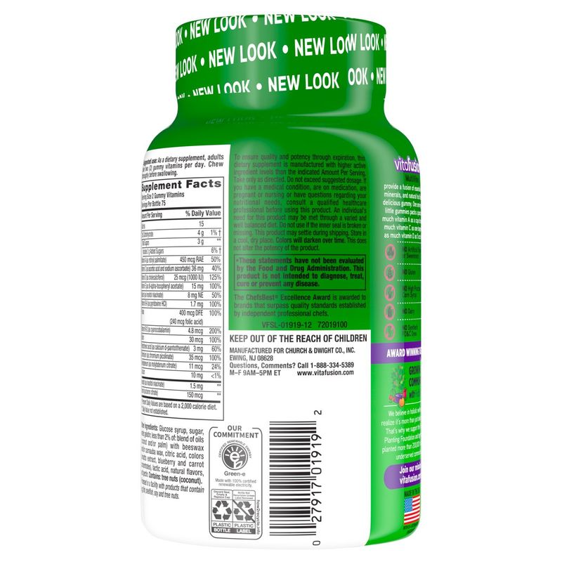 Vitafusion Multivites Natural Berry, Peach and Orange Flavor Dietary Supplement, 150 count