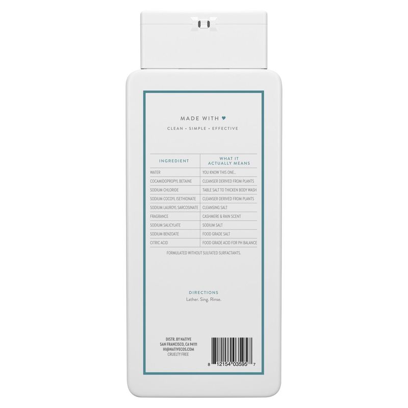 Native Cashmere &amp; Rain Body Wash, 18 fl oz