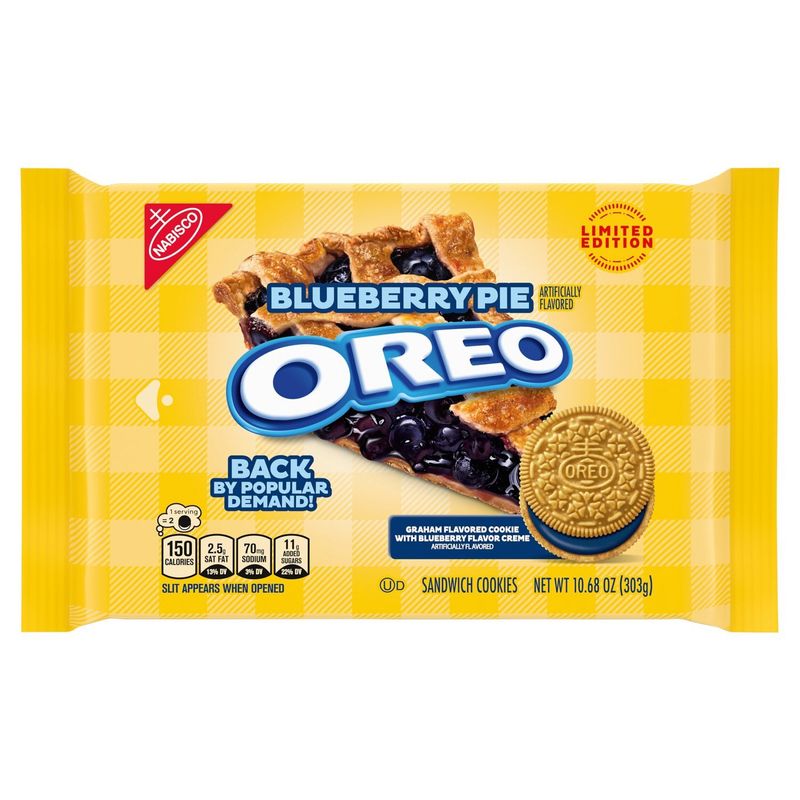 Nabisco Oreo Blueberry Pie Sandwich Cookies Limited Edition, 10.68 oz