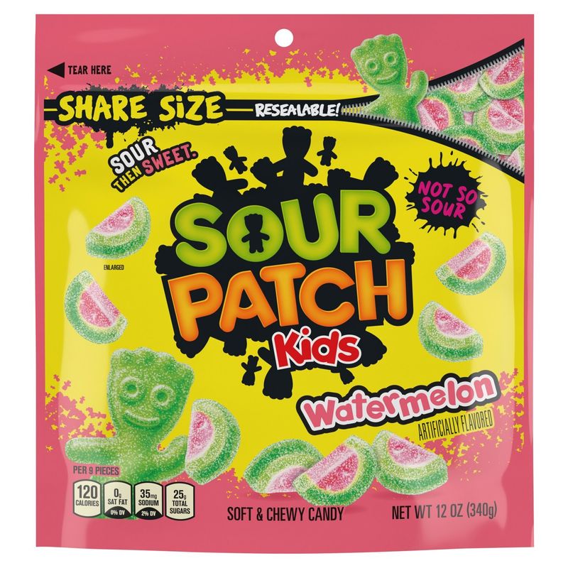 Sour Patch Kids Watermelon Soft &amp; Chewy Candy Share Size, 12 oz