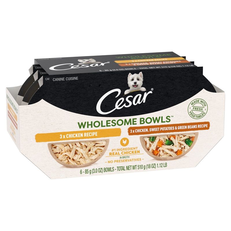 Cesar Wholesome Bowls Canine Cuisine Dog Food, 3.0 oz, 6 count