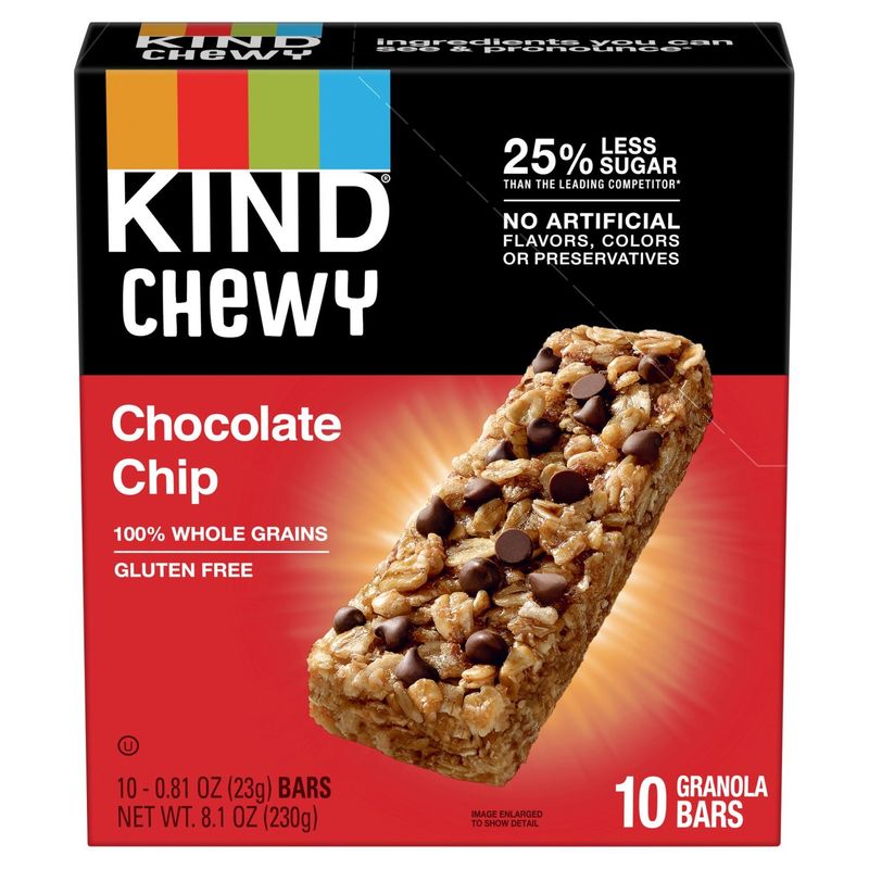 Kind Chewy Chocolate Chip Granola Bars, 0.81 oz, 10 count