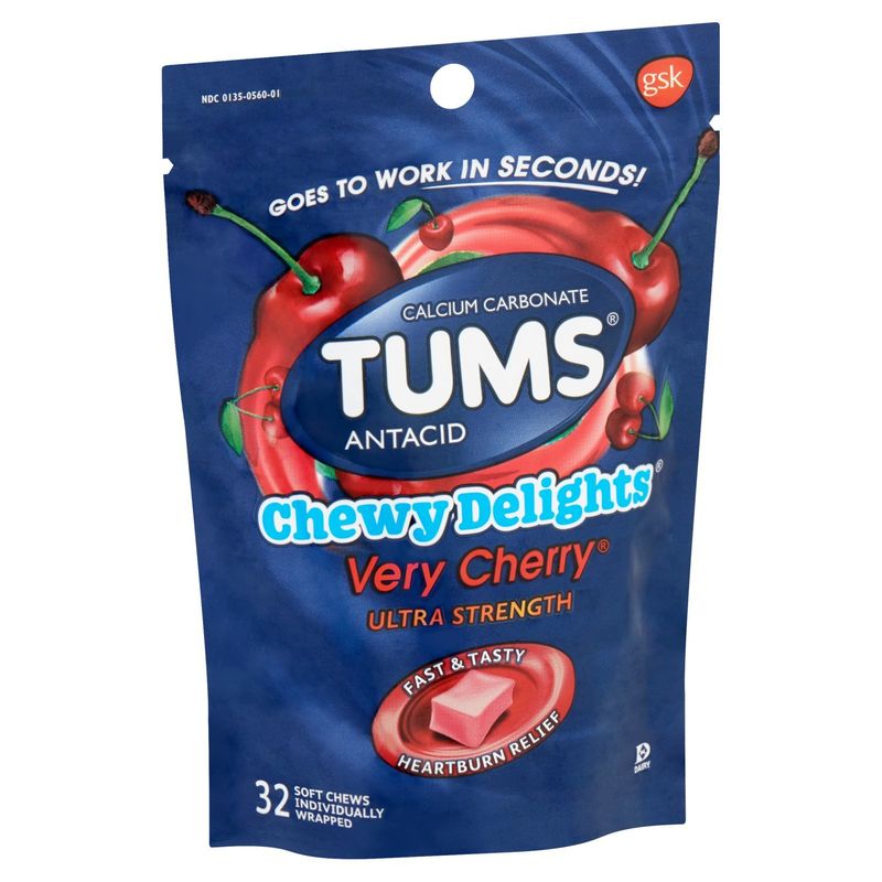 Tums Chewy Delights Very Cherry Ultra Strength Soft Chews, 32 count