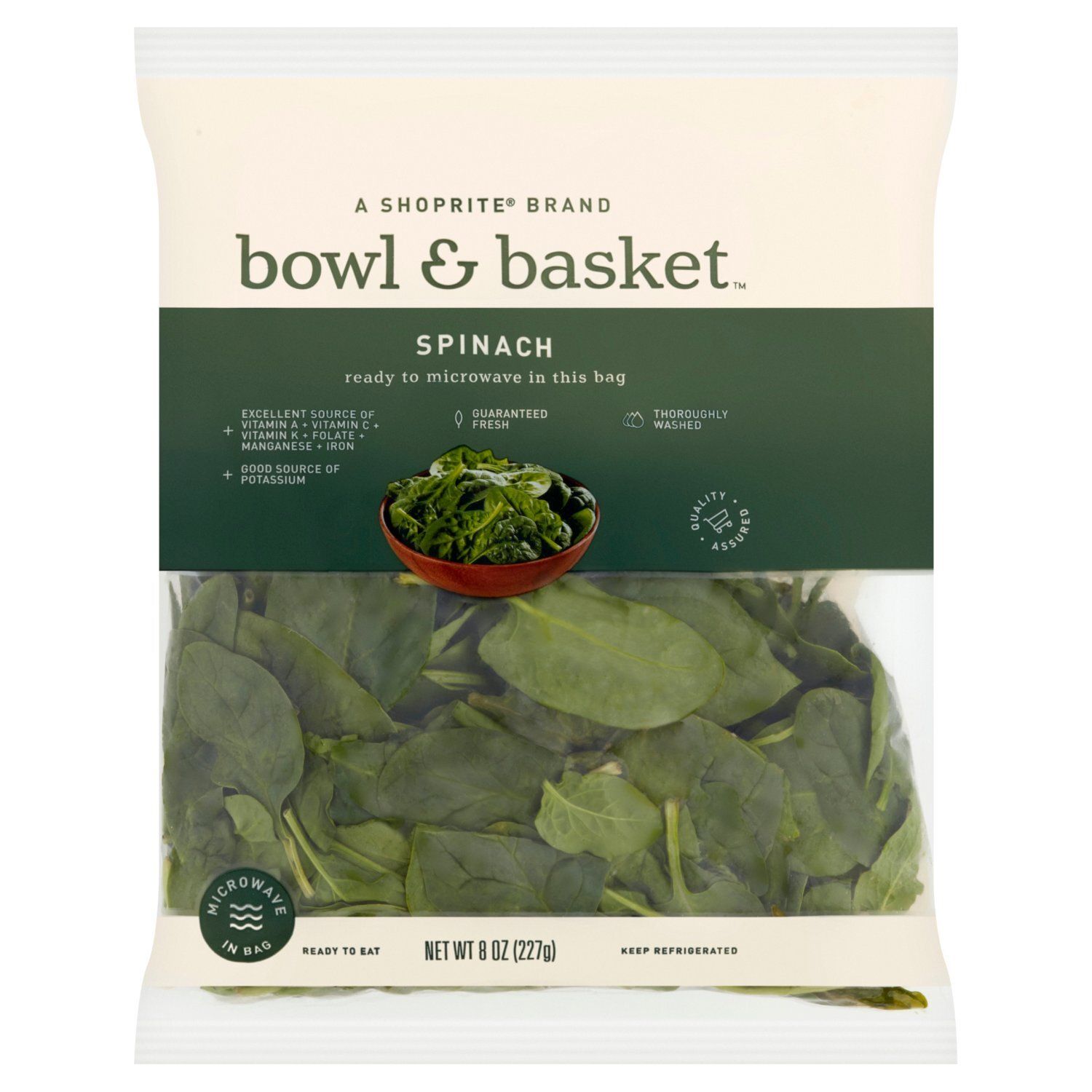 Bowl &amp; Basket Spinach, 8 oz bag