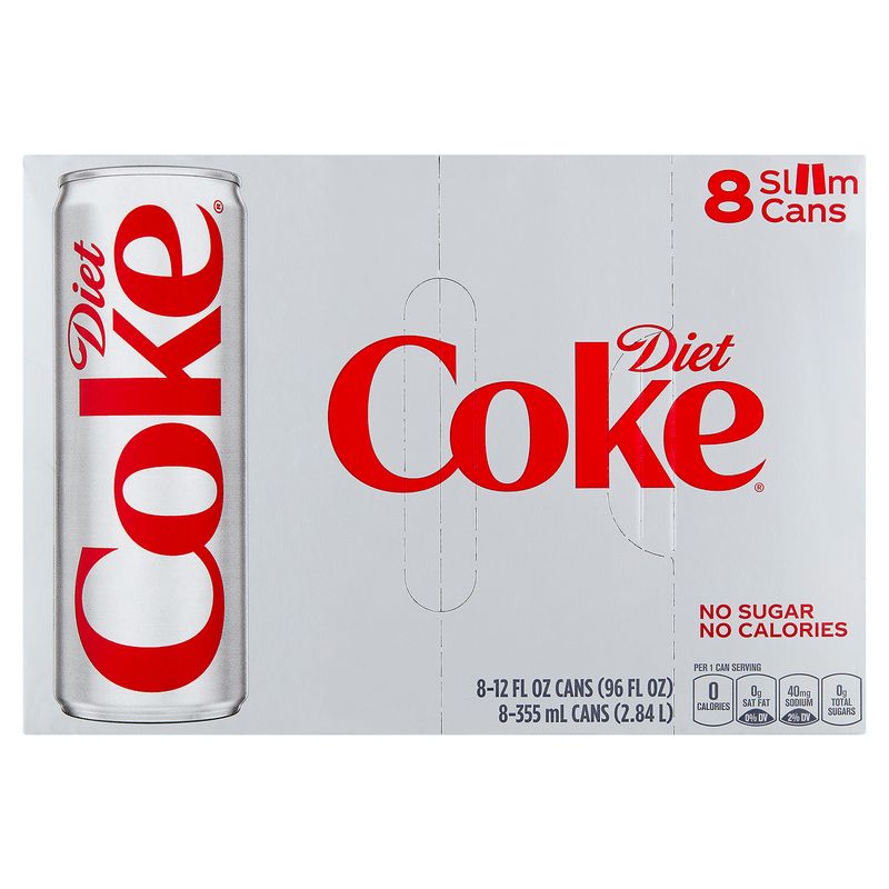 Diet Coke Soda, 12 fl oz, 8 count