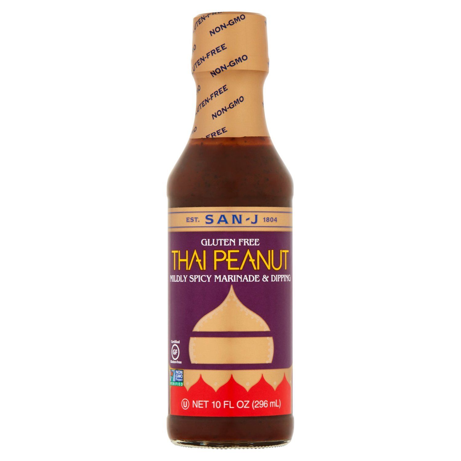 San-J Thai Peanut Mildly Spicy Marinade &amp; Dipping Sauce, 10 fl oz
