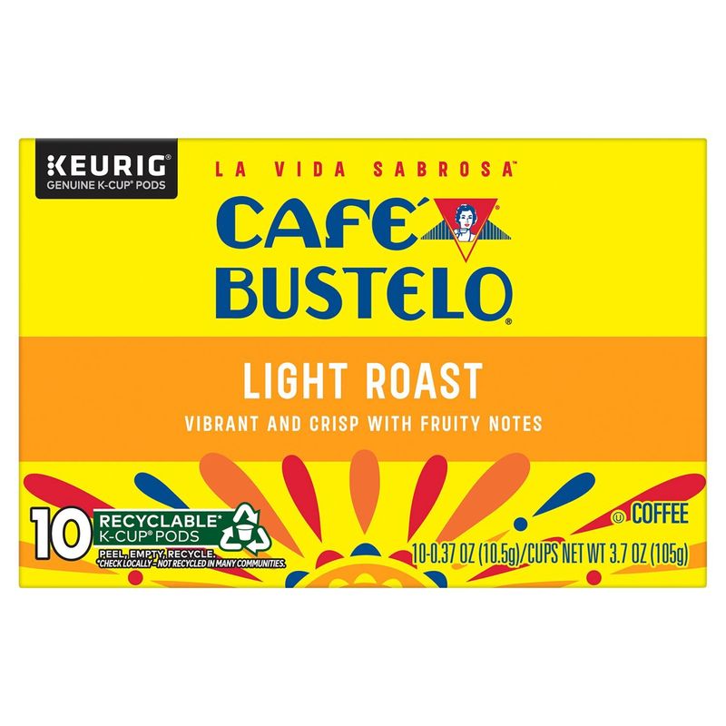 Café Bustelo Light Roast Coffee K-Cup Pods, 0.37 oz, 10 count
