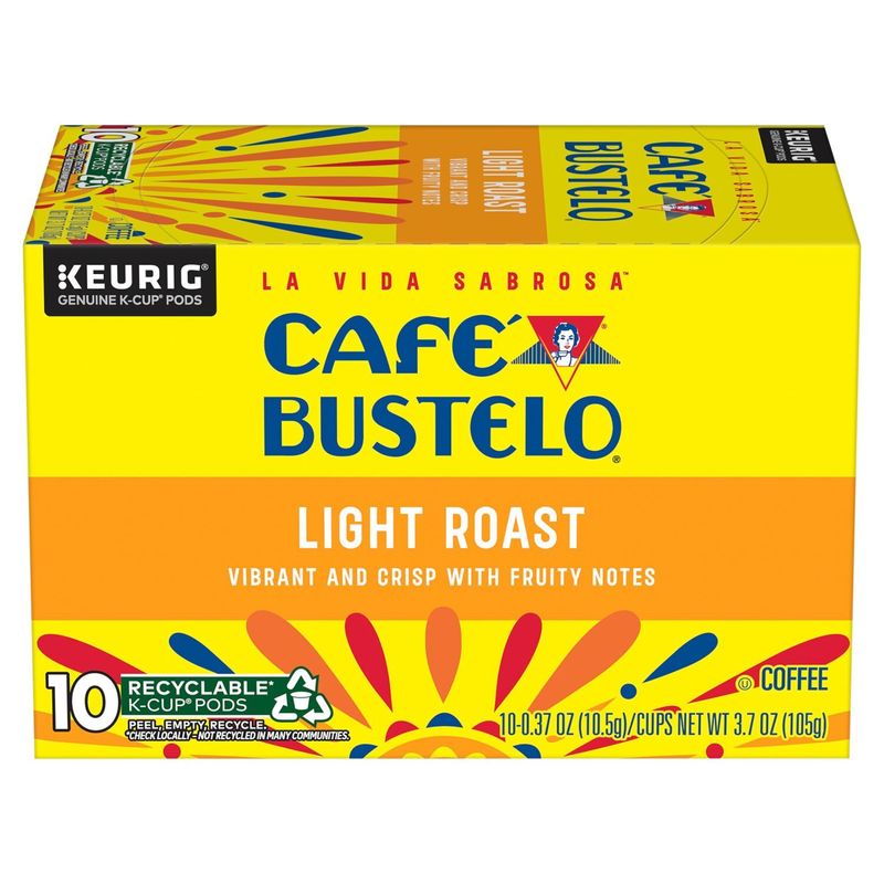 Café Bustelo Light Roast Coffee K-Cup Pods, 0.37 oz, 10 count