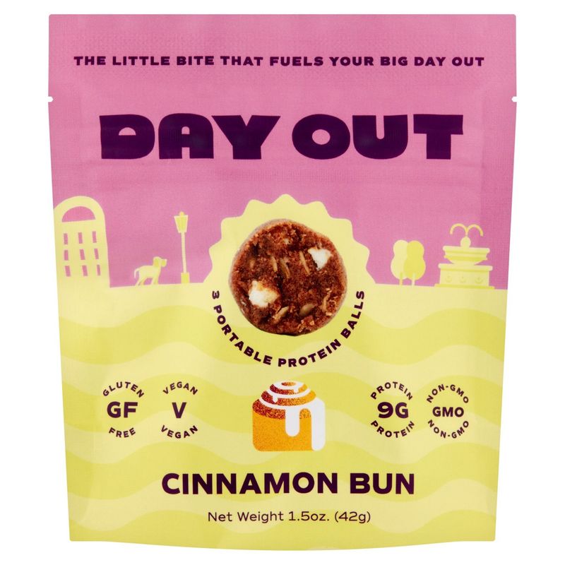 Day Out Cinnamon Bun Portable Protein Balls, 3 count, 1.5 oz