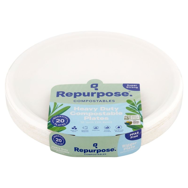 Repurpose Heavy Duty Compostable Plates, 20 count