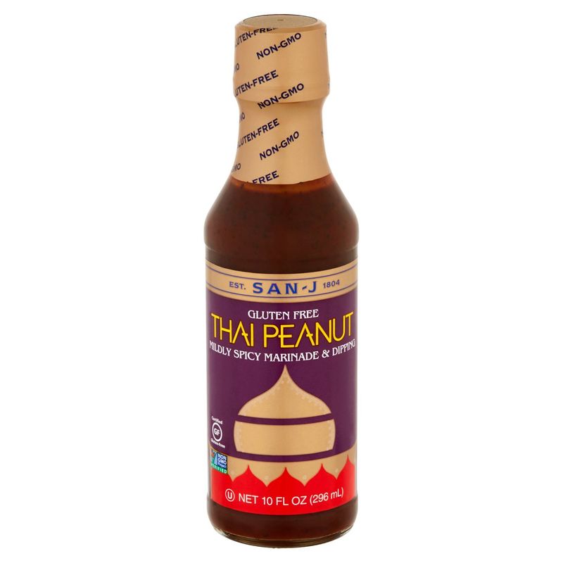 San-J Thai Peanut Mildly Spicy Marinade &amp; Dipping Sauce, 10 fl oz