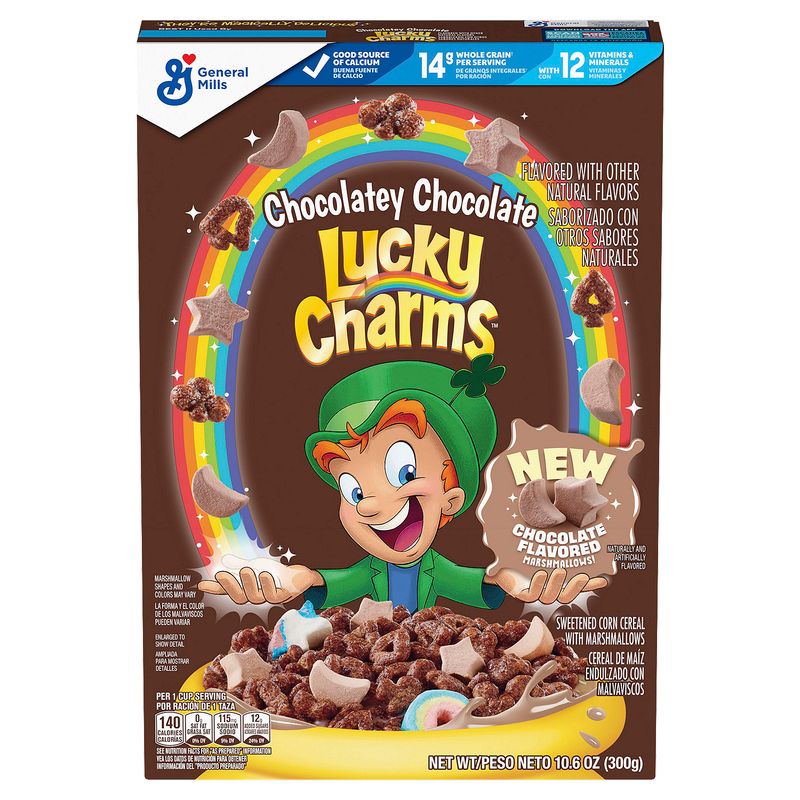 Lucky Charms Chocolatey Chocolate Flavored Sweetened Corn Cereal with Marshmallows, 10.6 oz