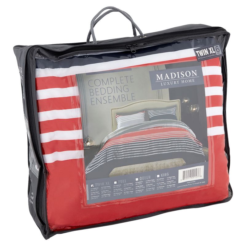 Madison Luxury Home Complete 6 Piece Twin XL Bedding Ensemble