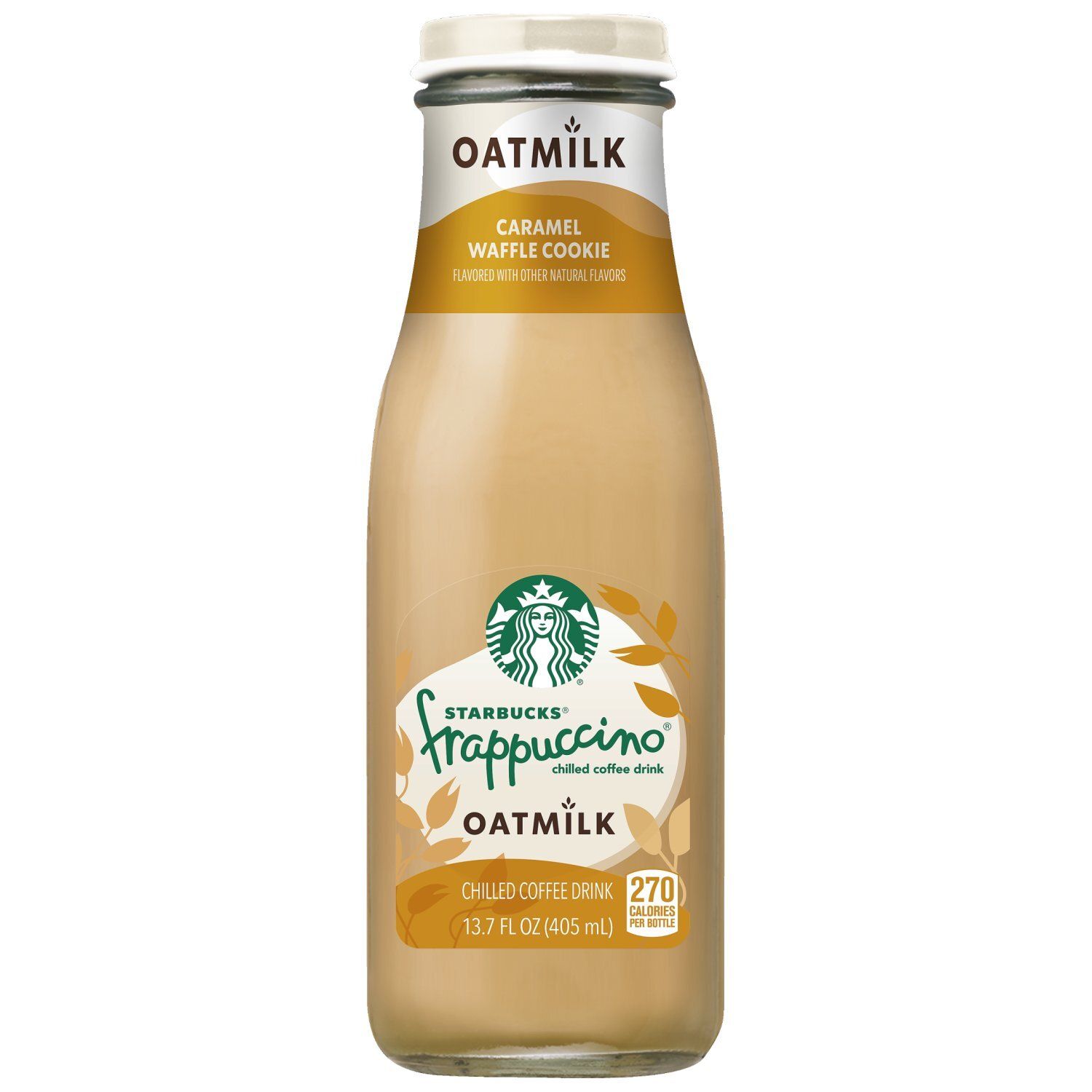 Starbucks Frappuccino Chilled Coffee Drink Oatmilk Caramel Waffle Cookie 13.7 Fl Oz Bottle