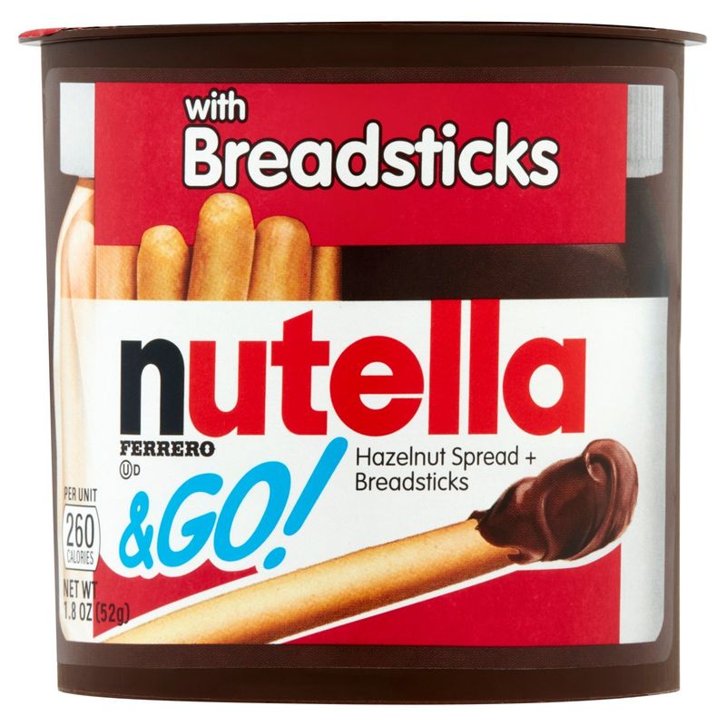 Ferrero Nutella &amp; Go! Hazelnut Spread + Breadsticks, 1.8 oz
