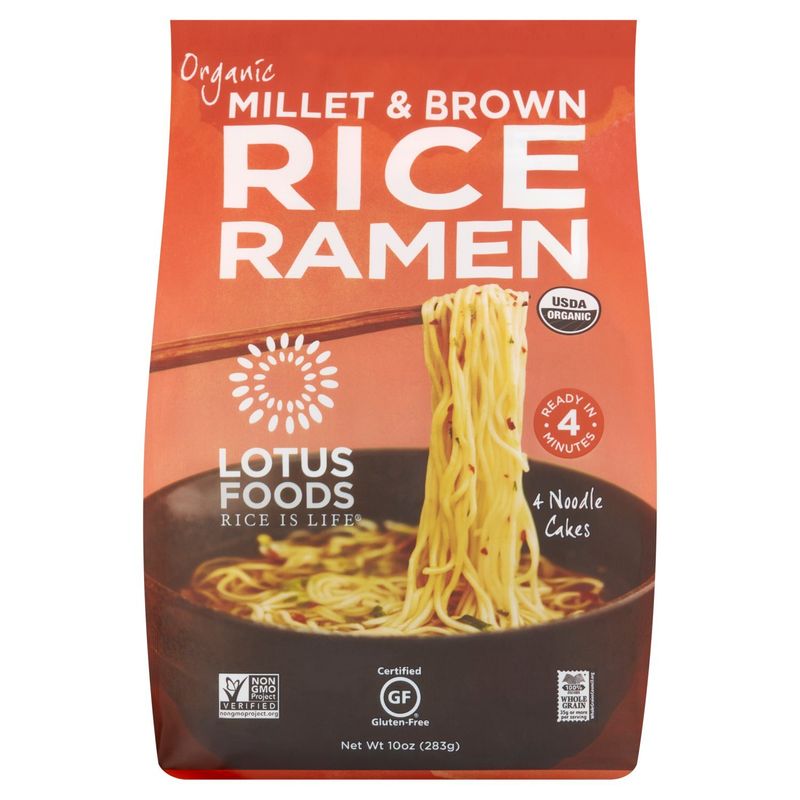 Lotus Foods Organic Millet &amp; Brown Rice Ramen, 4 count, 10 oz