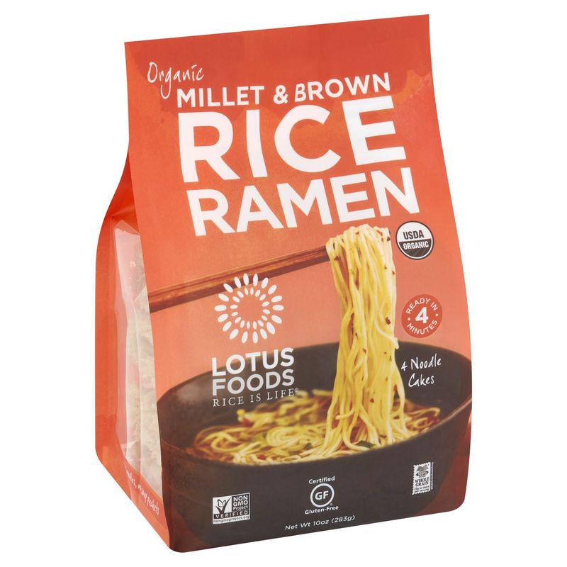 Lotus Foods Organic Millet &amp; Brown Rice Ramen, 4 count, 10 oz