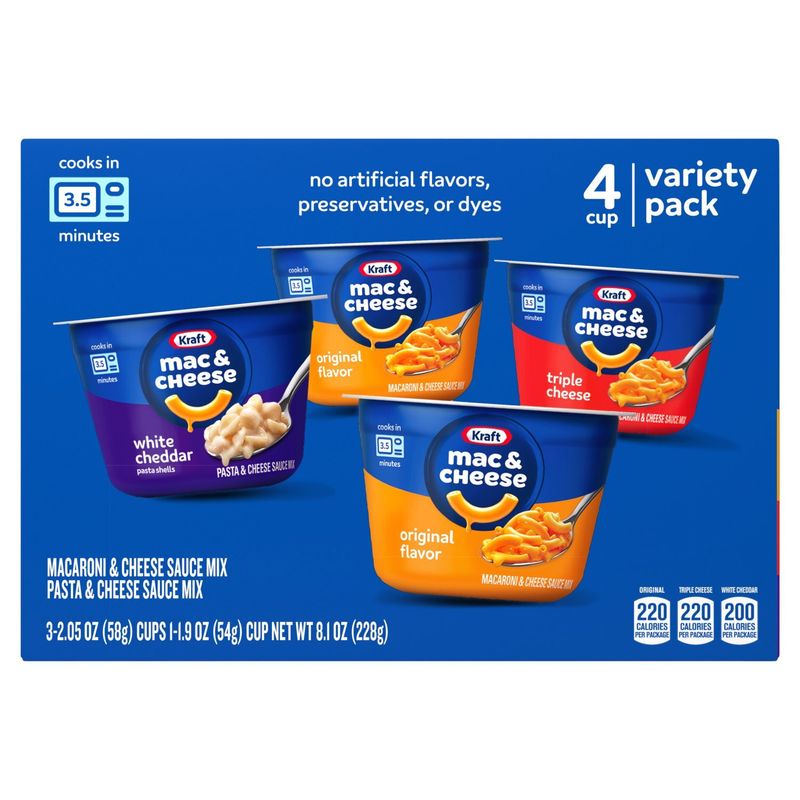 Kraft Macaroni &amp; Pasta Cheese Sauce Mix Variety Pack, 4 count, 8.1 oz