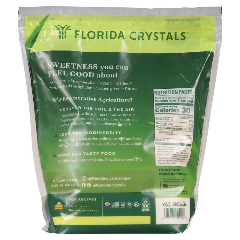 Florida Crystals Regenerative Organic Raw Cane Sugar, 6 lb
