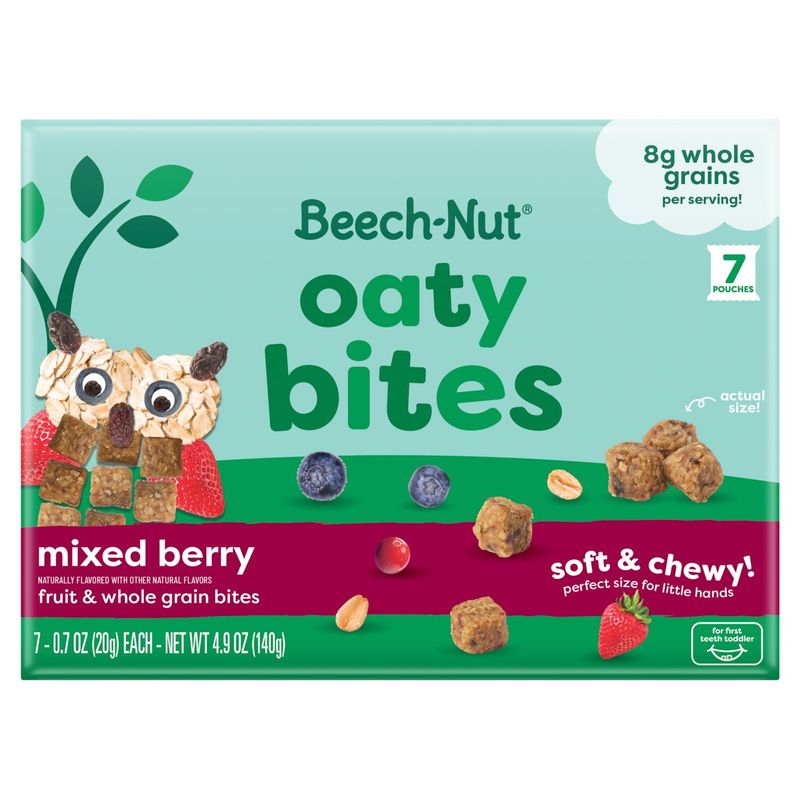 Beech-Nut Oaty Bites Mixed Berry Fruit &amp; Whole Grain Bites, 0.7 oz, 7 count