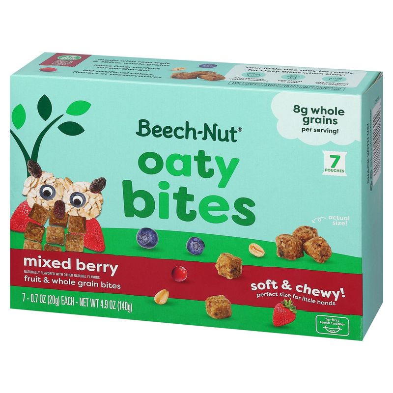 Beech-Nut Oaty Bites Mixed Berry Fruit &amp; Whole Grain Bites, 0.7 oz, 7 count