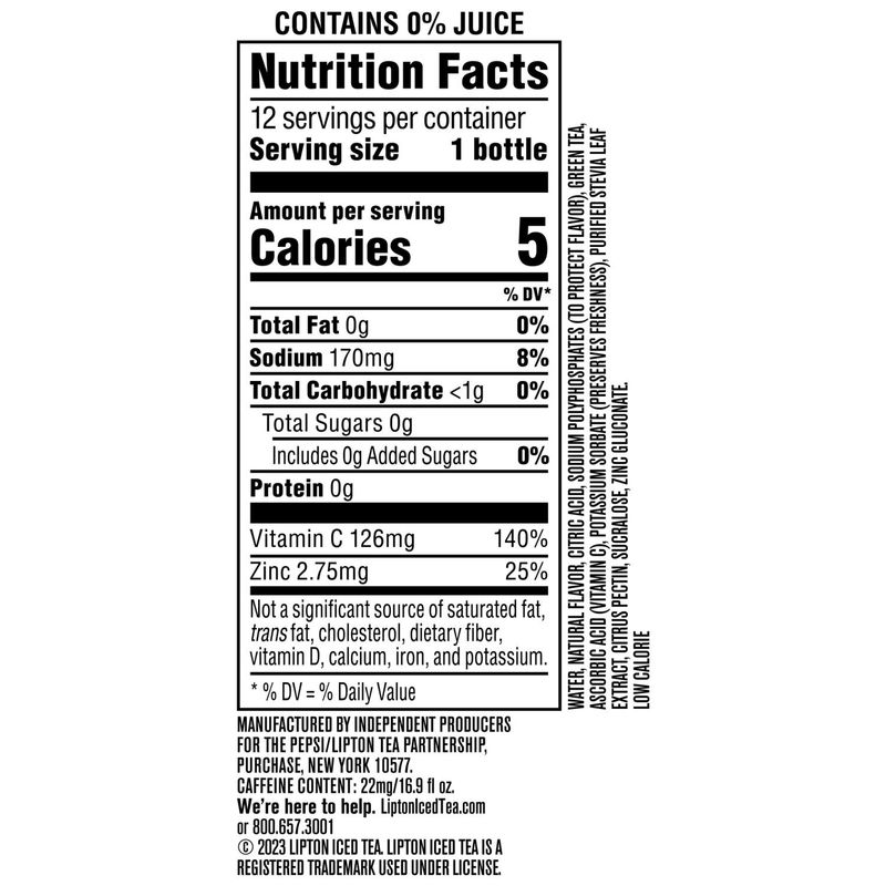 Lipton Diet Green Tea Immune Support Pineapple Mango 16.9 Fl Oz, 12 Count