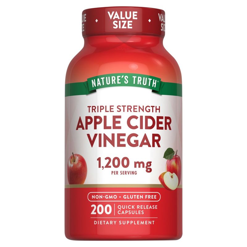 Nature's Truth Triple Strength Apple Cider Vinegar Dietary Supplement, 200 count