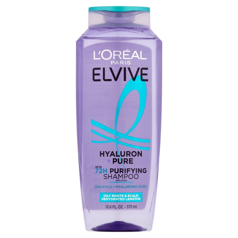 L'Oreal Paris Elvive Hyaluron + Pure Up to 72h Purifying Shampoo, 12.6 fl oz